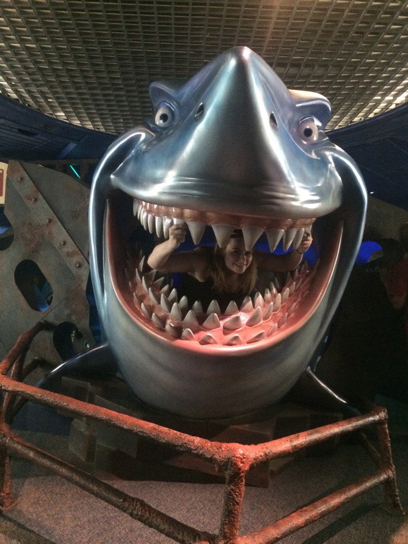 Bruce from Finding Nemo, which of course I had to pose in.