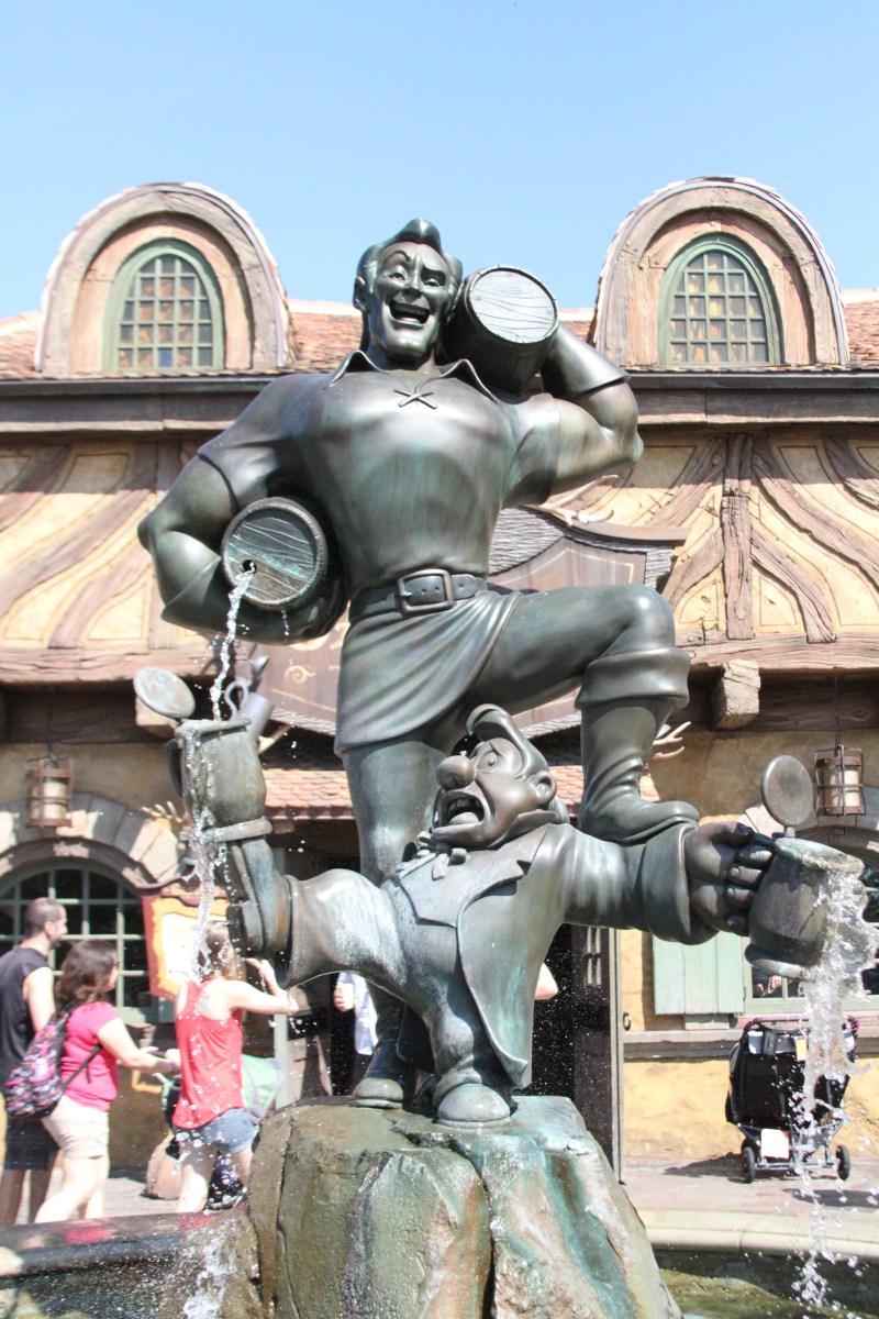 The new statue of Gaston.